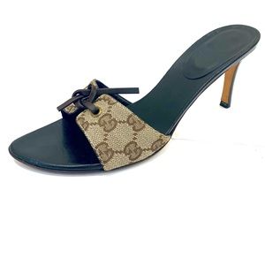 GUCCI Kitten Heel Open Toe Sandals